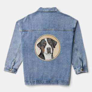 Chaqueta Vaquera Pintura de perro de la montaña suiza - Arte origin