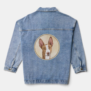 Chaqueta Vaquera Pintura de Podenco Ibicenco - Arte Original de Per