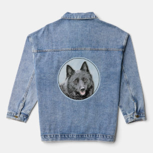 Chaqueta Vaquera Pintura de Schipperke - Arte Perro Original Cuto