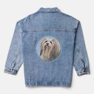 Chaqueta Vaquera Pintura Havanesa (plateada) - Arte de Perro Origin