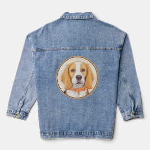 Chaqueta Vaquera Pintura Original de Perro Sabueso Beagle Arte Anim