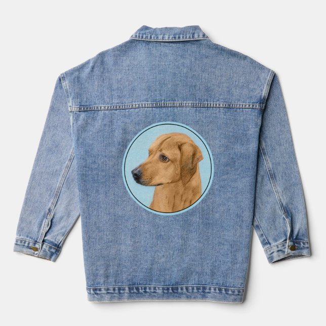 Chaqueta Vaquera Pintura Ridgeback Rhodesiana - Arte Perro Original (Reverso )