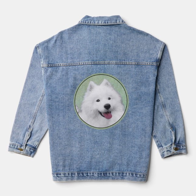 Chaqueta Vaquera Pintura Samoyed - Arte Perro Original Cuto (Reverso )
