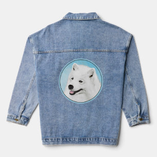 Chaqueta Vaquera Pintura Samoyed - Arte Perro Original Cuto