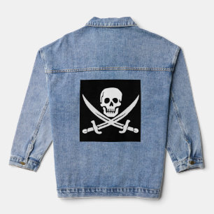 CHAQUETA VAQUERA PIRATE FLAG CROSSBONES DENIM JACKET