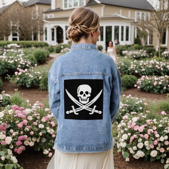 CHAQUETA VAQUERA PIRATE FLAG CROSSBONES DENIM JACKET (Reverso Boda)