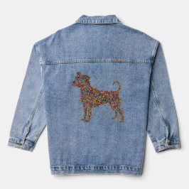 Chaqueta Vaquera Pitbull Butterfly Silhouette Art | Bully Dog Lover