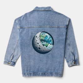 Chaqueta Vaquera Planeta Tierra y su luna: Maravilla celeste
