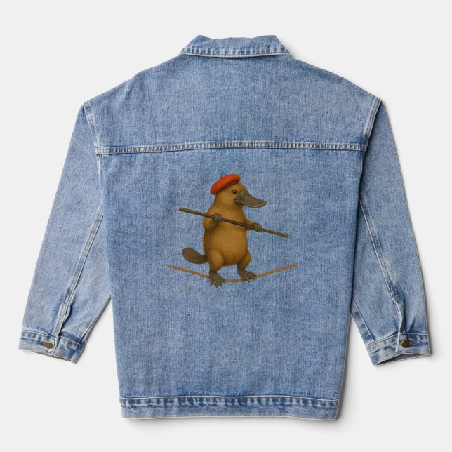 Chaqueta Vaquera Plato ornitorrinco equilibrista (Reverso )
