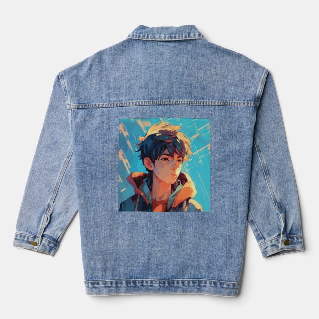 Chaqueta Vaquera Poder Dinámico del Anime: Joven Hombre (Reverso )