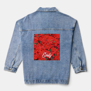 Chaqueta Vaquera Poinsettias rojas Navidad la foto floral navideña