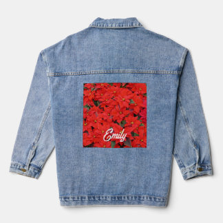 Chaqueta Vaquera Poinsettias rojas Navidad la foto floral navideña