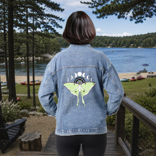 Chaqueta Vaquera Polilla Lunar Etérea Verde Mística Celestial