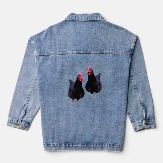 Chaqueta Vaquera Pollos Negros Arrojan Sus Cosas, Denim Jacket (Reverso )