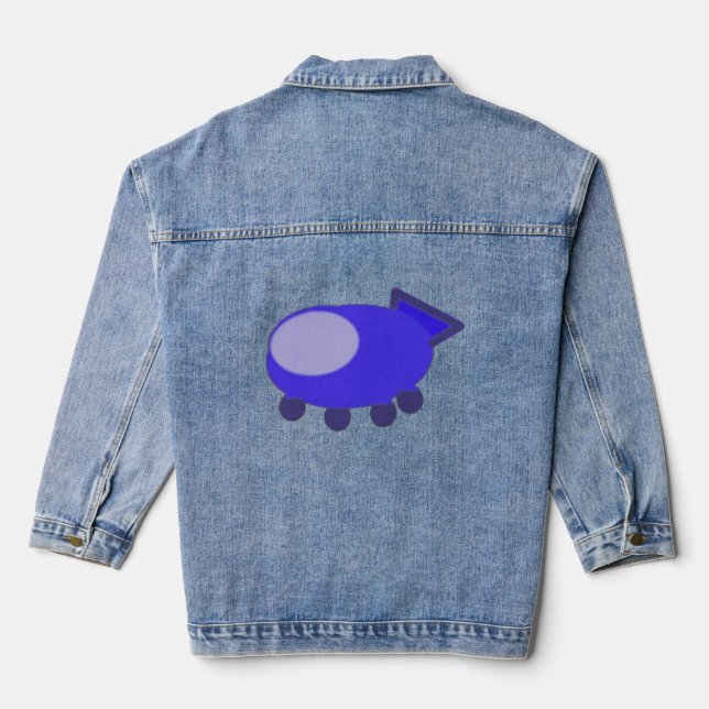 Chaqueta Vaquera Popcorn Anime Blue Spaceship Denim Jacket (Reverso )