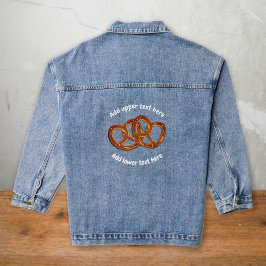 Chaqueta Vaquera Pretzel Knots de pan superpuesto - propio texto cu