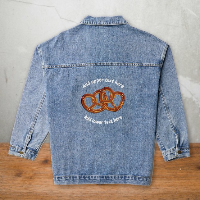 Chaqueta Vaquera Pretzel Knots de pan superpuesto - propio texto cu (Subido por el creador)