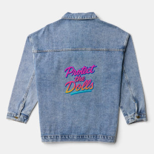 Chaqueta Vaquera Protege a las Muñecas Arte Retro Neon