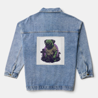 Chaqueta Vaquera Pug Zombi � Perro Divertido de Halloween No Muerto