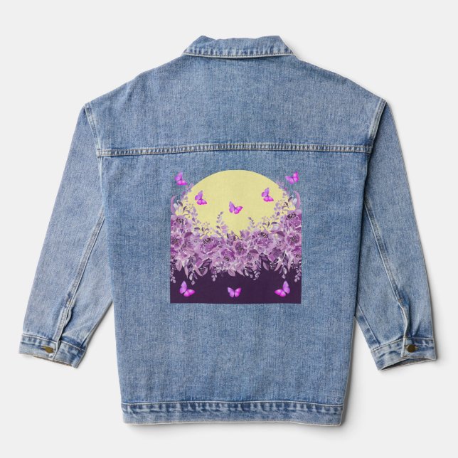 Chaqueta Vaquera Purple Butterfly Floral Denim Jacket (Reverso )