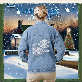 Chaqueta Vaquera Que nieve Invierno Copos de nieve blancos Delicado