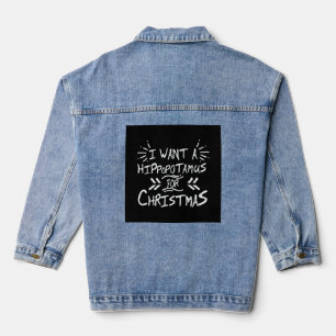 Chaqueta Vaquera Quiero un Hipopótamo para el Día del Navidad