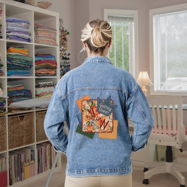 Chaqueta Vaquera Quilting Queen Monograma Denim Jacket (Subido por el creador)