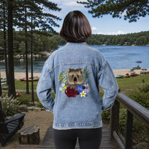 Chaqueta Vaquera Quokka Feliz Australia Floral Azul