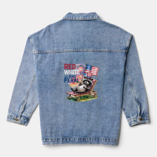 Chaqueta Vaquera Raccón rojo blanco y ferroso
