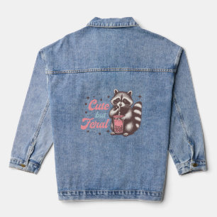 Chaqueta Vaquera Raccoon gracioso retro pequeño pero salvaje