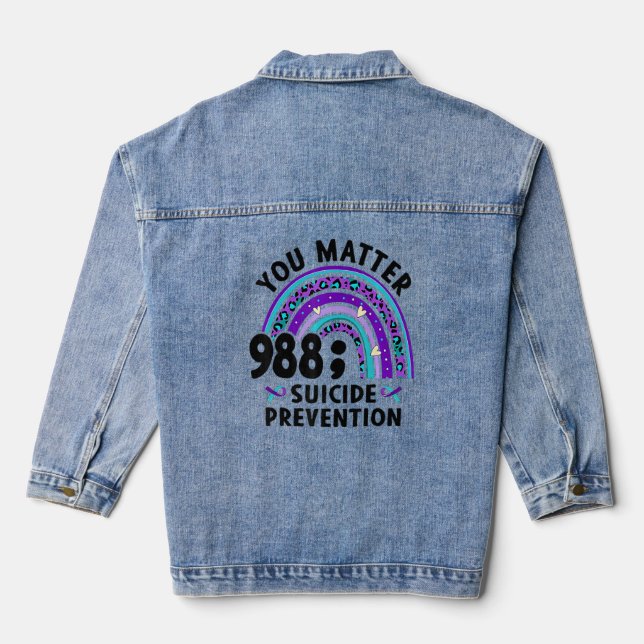 Chaqueta Vaquera Rainbow You Matter 988 Avisos de prevención del su (Reverso )