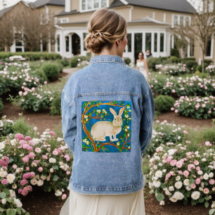 Chaqueta Vaquera Ramas de conejo y flores silvestres