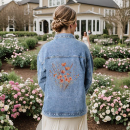 Chaqueta Vaquera Ramo de flores silvestres con bordado colorido