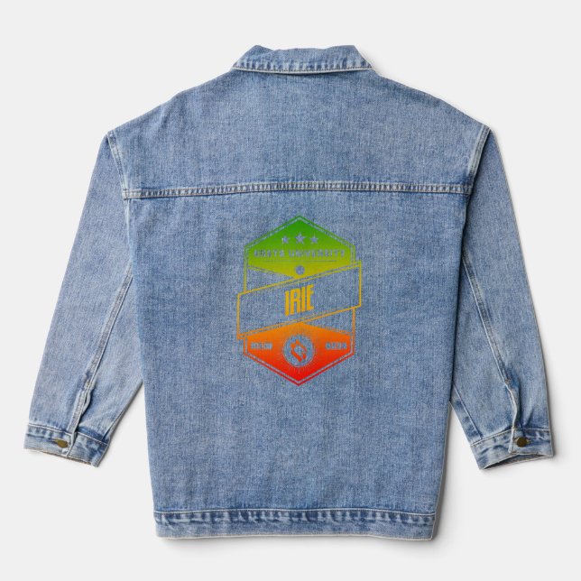 Chaqueta Vaquera Rasta University Irie Good Vibes Rasta Reggae (Reverso )