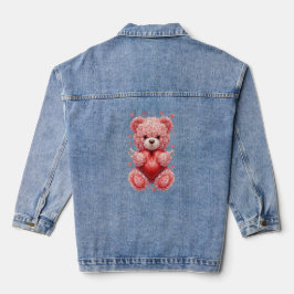 Chaqueta Vaquera “Red Rose Teddy Bear – Cute Valentine Gift for Her