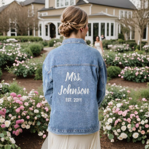 Chaqueta Vaquera Regalo personalizado de la Sra. Est Boda para la n
