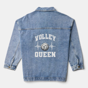 Chaqueta Vaquera Reina del Voleibol con Diseño de Latido