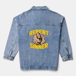 Chaqueta Vaquera Repent Sinner Jesús te ama