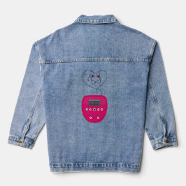 Chaqueta Vaquera Reproductor de CD rosa con auriculares besándose