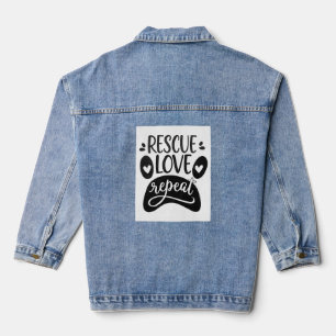 Chaqueta Vaquera Rescate Amor Repetir Perro Paw Tee
