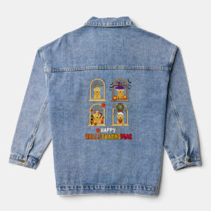 Chaqueta Vaquera Resto dorado feliz perro Mascotas de Hallothanksma