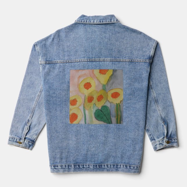 Chaqueta Vaquera Resumen de girasoles (Reverso )