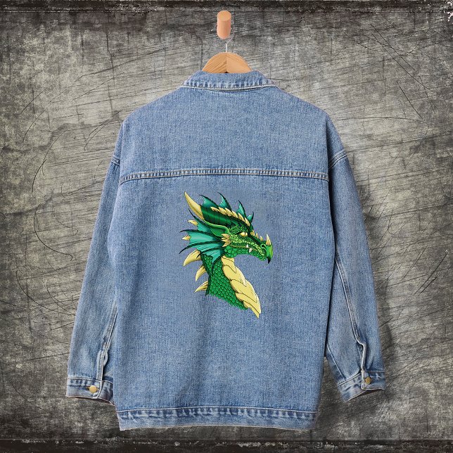Chaqueta Vaquera Retrato de Dragón Verde (Subido por el creador)
