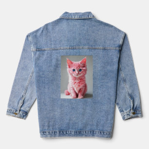 Chaqueta Vaquera Retrato de foto de gato rosado