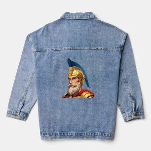 Chaqueta Vaquera Retrato de guerrero griego antiguo