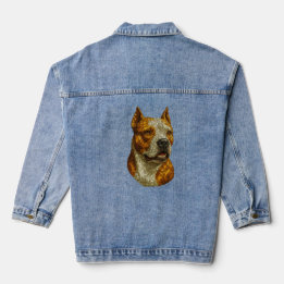 Chaqueta Vaquera Retrato de perro de Pitbull