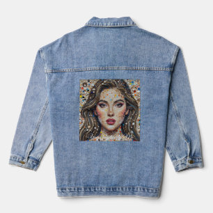 Chaqueta Vaquera Retrato Mosaico Artístico – Declaración Única