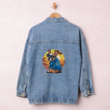 Retro Guay Bulldog francés Denim Jacket
