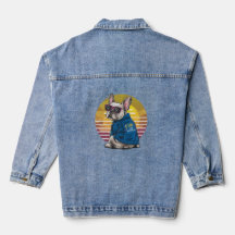 Retro Guay Bulldog francés Denim Jacket