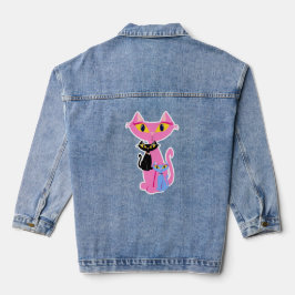 Chaqueta Vaquera Retro Kitty Trio Cute Divertido Personalizado Retr